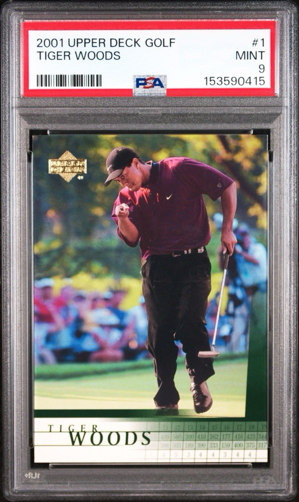 2001 Upper Deck Golf Tiger Woods Rookie #1 PSA 9
