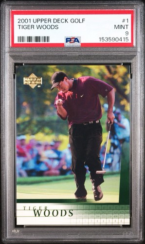 2001 Upper Deck Golf Tiger Woods Rookie #1 PSA 9