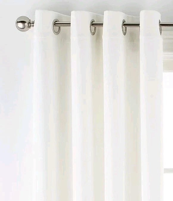 Linden Street Gwen Basketweave Grommet Top Light-Filtering Curtain 50x95/ White  - Image 2 of 4