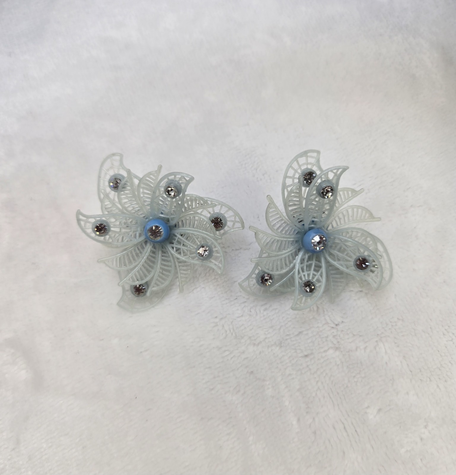 Vintage Clip-On Earrings Plastic Western Germany Made