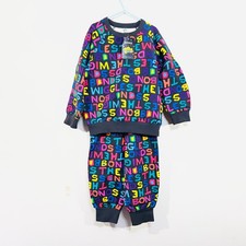 Bonds Wiggles Soft Threads Pullover Jumper Track Pants Set 7 Black Rainbow