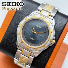 Montre Seiko Presage Montre Vintage Cadran Bleu Foncé Argent Or 5E21 6B4A