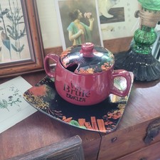 Eraclea Tazza Vin Brulé Tisaniera Con Piatto e Coperchio Rara Da Collezione