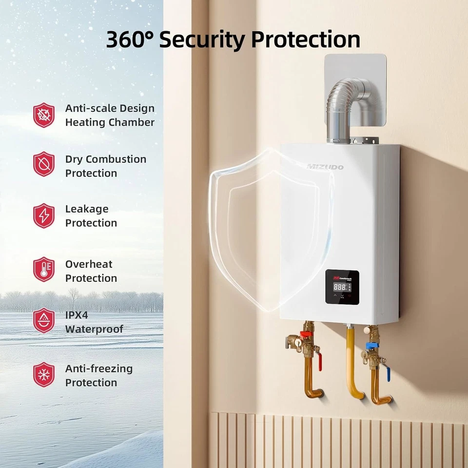 MIZUDO Tankless Water Heater Propane Gas 80,000 BTU 3.6 GPM CSA Certified - Image 4 of 4