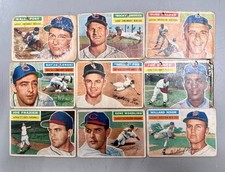 1956 Topps Baseball Low Grade 9 Card Lot Nellie Fox