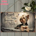 Vintage Yorkshire Terrier Dog Plaque Tin Metal Signs Home Décor 8x12