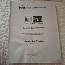 HAI Home Automation OMNI II Control Installation Manual 20R00-2 REV 3.2