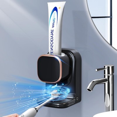 Wekity Automatic Toothpaste Dispenser,Wall Mounted Electric One Size, Black 