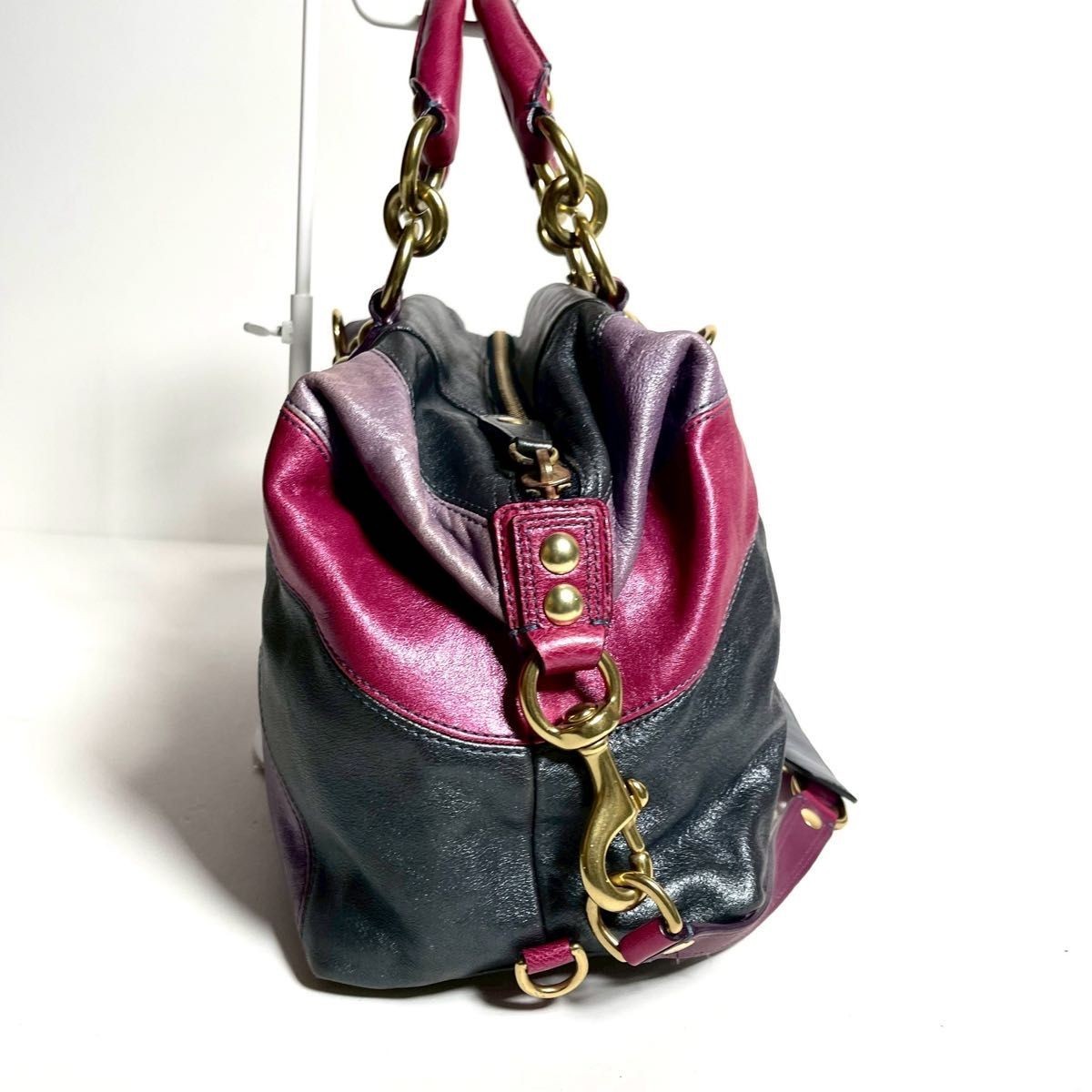 VINTAGE COACH MADISON LEATHER OMBRE PURPLE LG SABRINA TOTE BAG