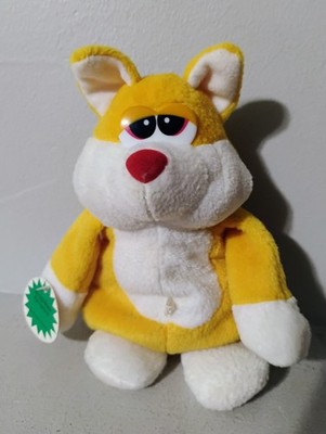 Vintage 90's MGA Virtual Reality Digi-Beanie Pal Yellow Kitten Cat Mini Plush