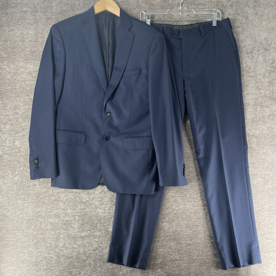 John Varvatos Luxe Men's 2-Piece Suit Navy Blue Size 40R / 34x31 EXCELLENT