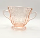 PINK MADRID SUGAR BOWL Depression Glass Vintage Federal Glass Collectable