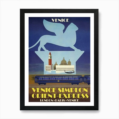 Venedig, Simplon Orient Express Kunst Gerahmtes Wandbild Poster Leinwanddruck Bild