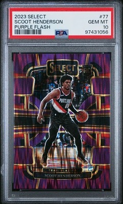 2023 Panini Select Concourse Scoot Henderson #77 Purple Flash 86/175 (RC) PSA 10