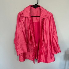 Vintage Notations Pretty Pink Open Front Blazer Jacket Plus Size 2X Rayon Blend