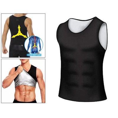 Männer Neopren Sauna Weste Schweiß Taille Trainer Tank Top Body Shaper