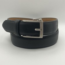 Chaps Men’s Synthetic Leather Belt Black Ratchet Size 30 (1.25”) - Classy