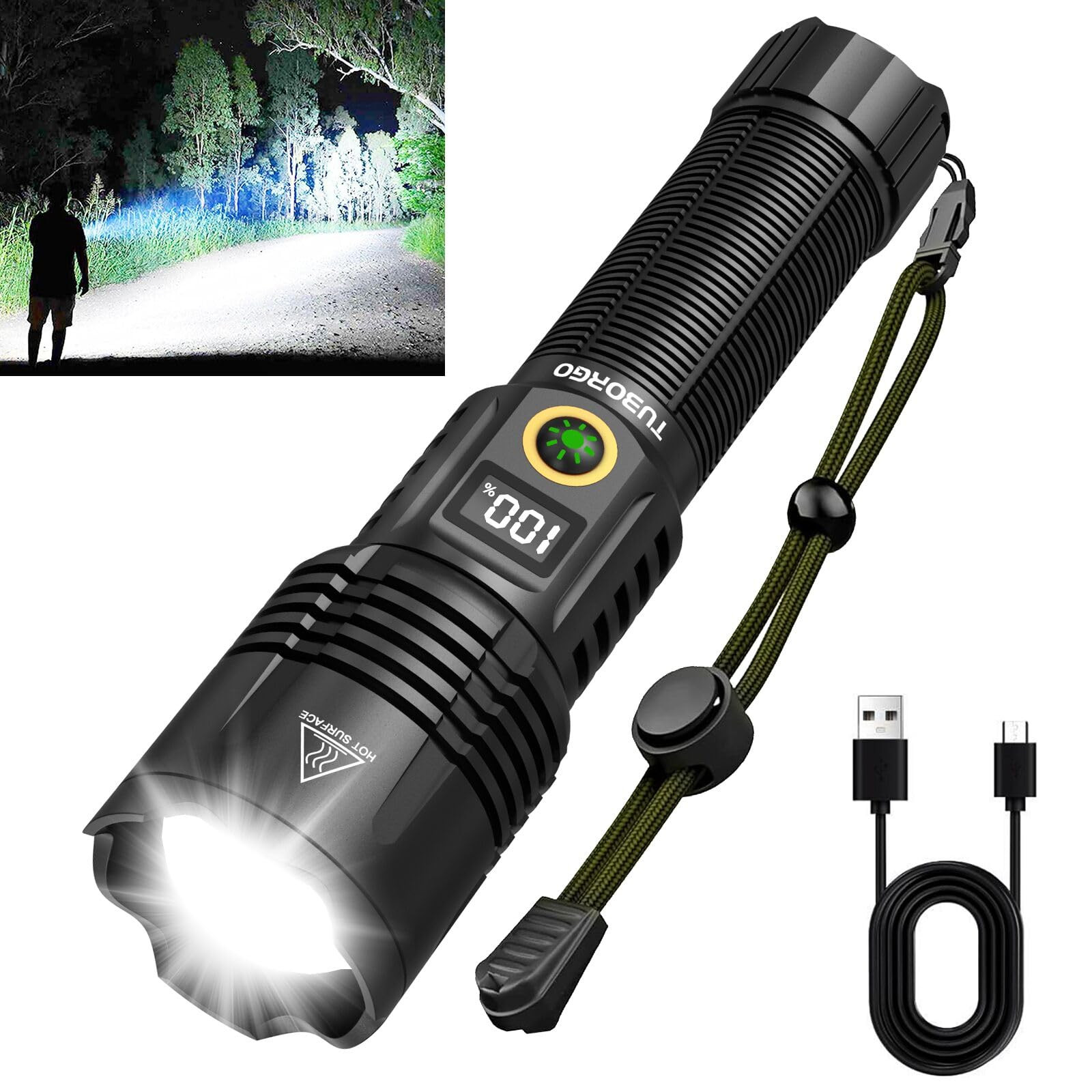 900000LM Super Bright Rechargeable LED Tactical Flashlight High Lumens