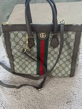Borsa Gucci Ophidia GG Supreme tela marrone rosso verde web ferramenta oro