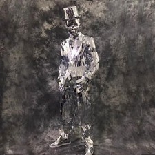 Men Mirror Costume Reflective Lenses  Robotic Dance  Show Clothes Props Suit Set