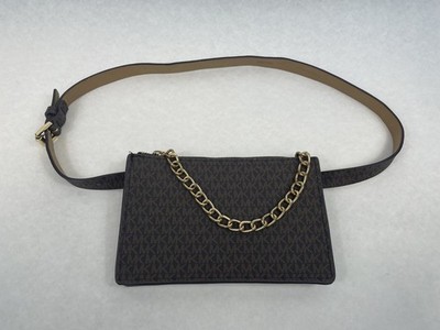 Michael Kors Brown Logo Adjustable Belt Bag
