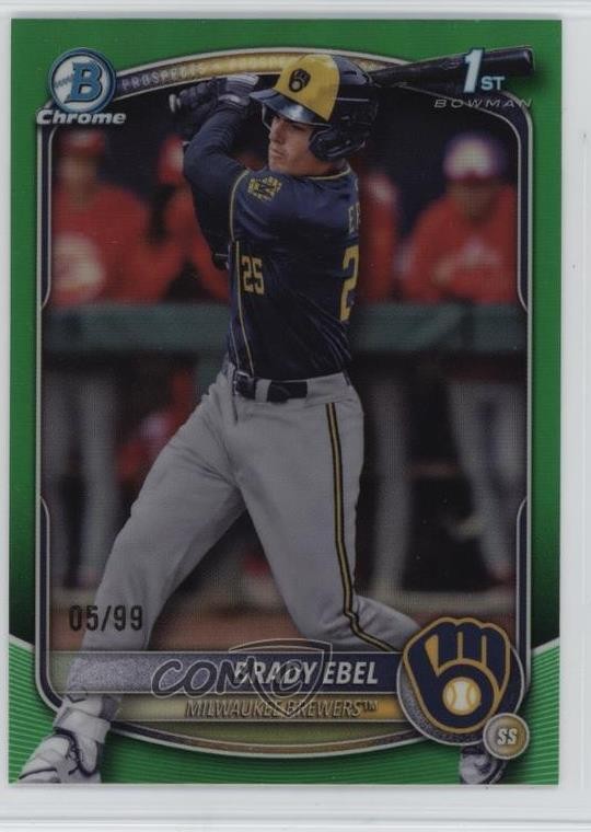 2025 Bowman Draft Chrome Green Refractor 5/99 Brady Ebel #BDC-194 6m7