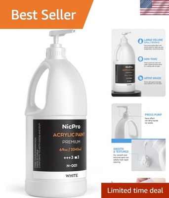 White Large Acrylic Paint Set 69 oz, 2040 ml Rich Art Painting Supplies Non T...