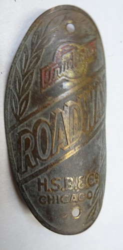 VINTAGE PREWAR TRUE VALUE HARDWARE ROADWAY MESSING FAHRRAD HEADBADGE - Bild 2 von 4