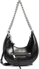 NWT Marc Jacobs Women’s Mini Crescent Crossbody Black Crinkle Leather Bag
