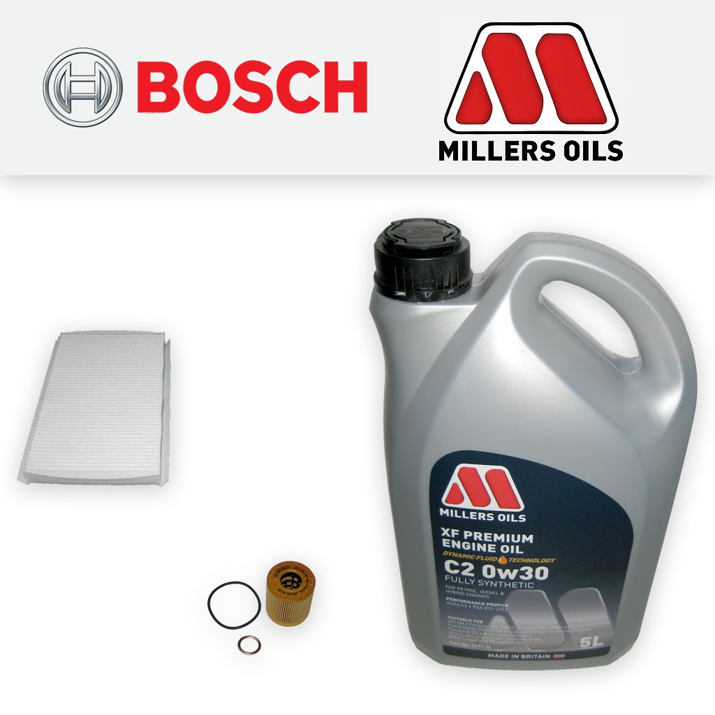 SERVICE KIT for CITROEN C4 II 1.6 VTI 16V OIL CABIN FILTER +0w30 OIL (2009-2014)