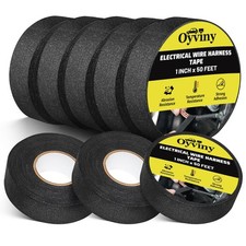 8 Rolls Automotive Wire Harness Cloth Tape 1 Inch x 50 Feet High Temp Self-Ad...