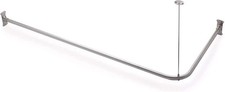 Naiture Stainless Steel 48" x 36" Corner Shower Curtain Rod Brushed Nickel 