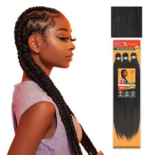 Sensationnel X-Pression Prestretched Braids-3X 58in,4pk 1B OFFBLACK
