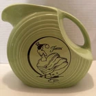 Fiestaware 64oz Large Disc Pitcher “Dancing Lady” Chartruse Retired  - EUC