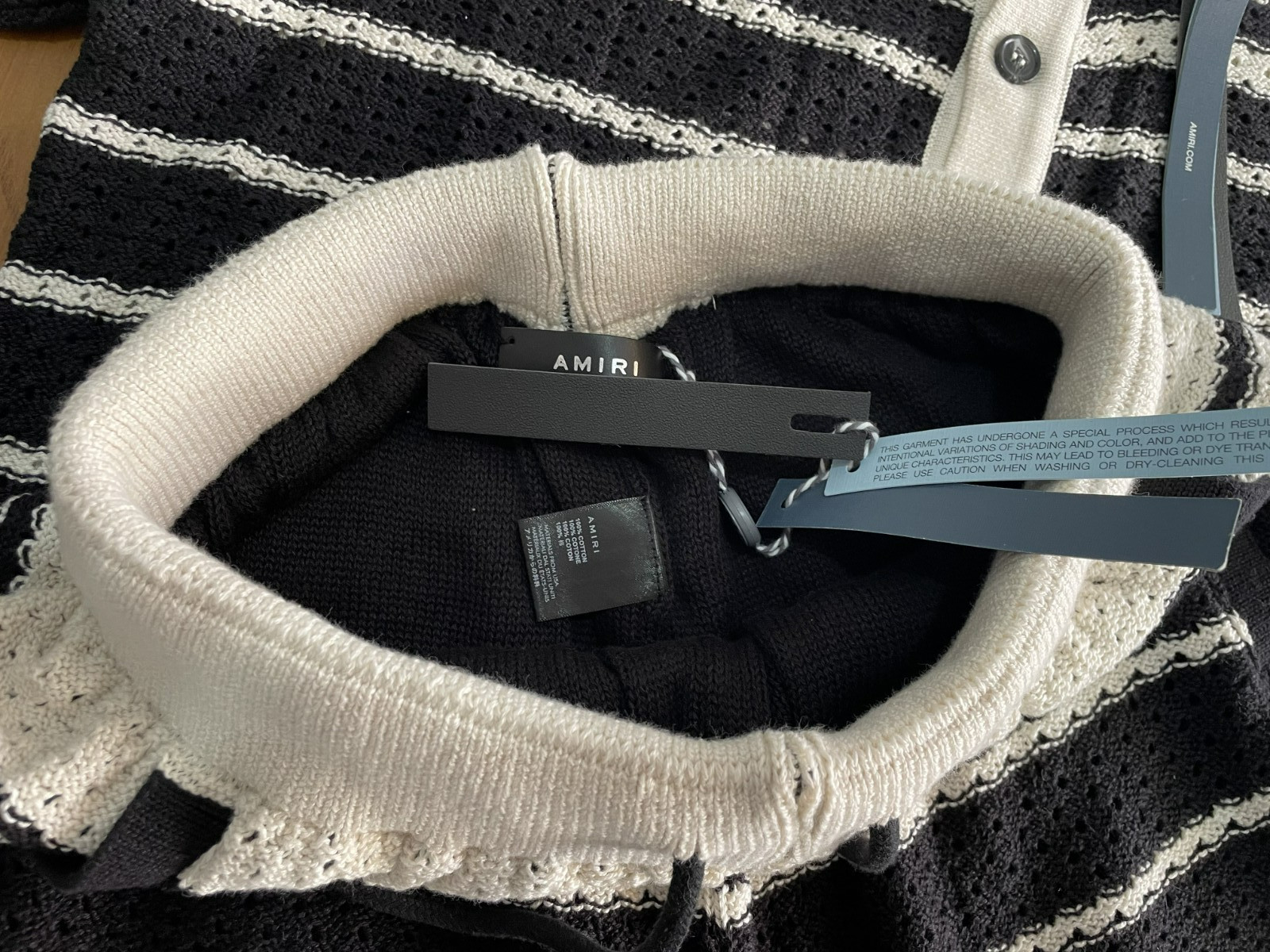 Amiri Mens Black White Knitwear Bottom and Top SMALL image 8