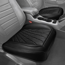 2 Pack Leather Front Car Seat Covers, Bottom Seat Covers Full Wrapped with St...