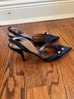 Daniel Barbara black satin slingback pumps sz 6.5 — photo 2