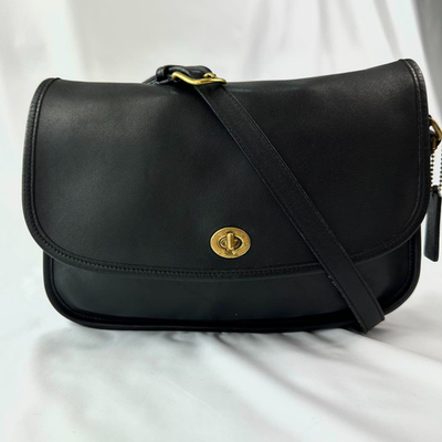 COACH Old Coach Shoulder Bag Crossbody Black Genuine leather 9790