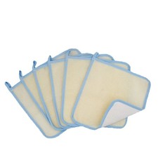 6 Pack Dual-Sided Exfoliating Skin Towel Natural Terry Body Cloth Scrubber ...