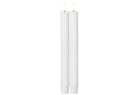 Star Trading Led Stabkerzen 2Er Set Echtwachs Timer Weiß 25Cm Deko