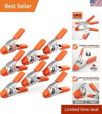 Durable & Comfortable 8-Piece 4-Inch Spring Clamp Set - Ideal for DIY Projects
