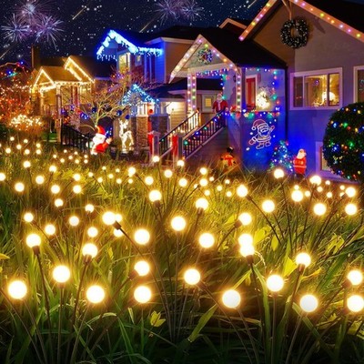 4pc Solar Firefly Light Garden Waterproof Swaying Lamp Outdoor Landscape