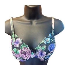 Vintage Warner s Lace Royale Bra Size 34C Sheer Nylon Lace Underwire Unlined