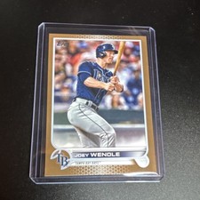 topps series 1 gold serial numbered 2022 joey wendle tampa bay rays #145