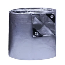 Tarp Supply Heavy Duty Waterproof Silver Poly Tarp With Grommets