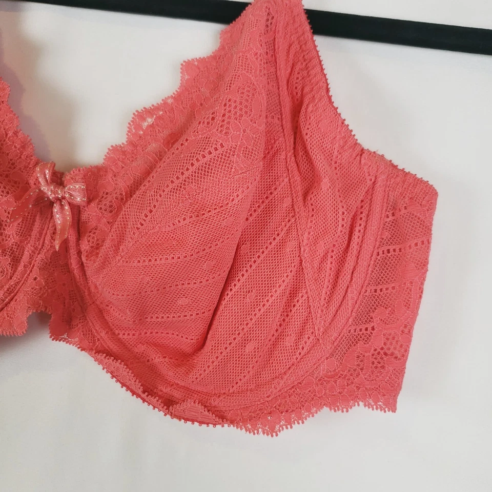 Sujetador Chantelle 36DD Rive Gauche soporte lateral sin forro con aros encaje coral C32810 Foto 3 de 4