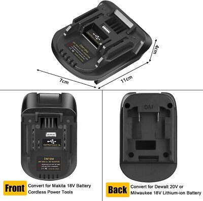 DM18M Battery Adapter Converter For Milwaukee 18v OR Dewalt 20v To Makita 18v Battery - Battery Mate