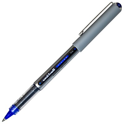 Uni-ball Vision Fine 60134 Blue Ink 0.7mm Rollerball Pen, Box of