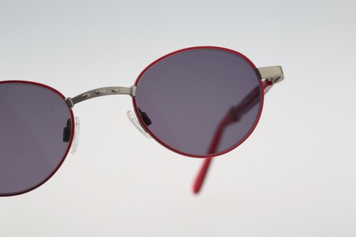 Robert Rudger 0027 148 F5, Vintage 90s silver and red small round sunglasses NOS - Picture 4 of 10