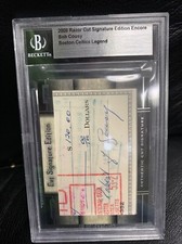 2008 Razor Cut Signature Bob Cousy Autograph Check Boston Celtics Auto